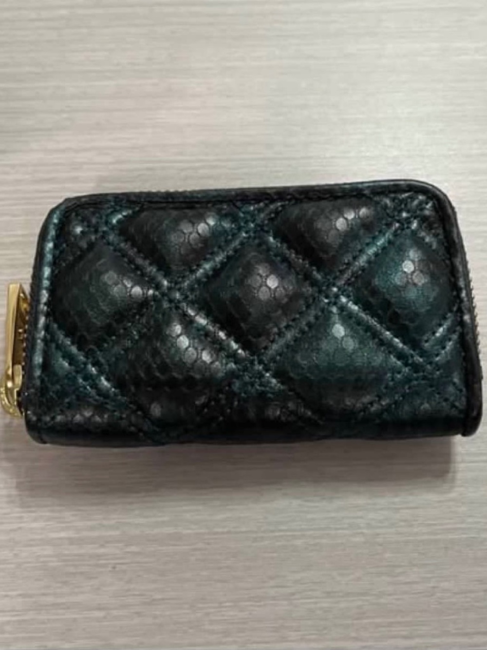 Marc Jacobs Teal Python Zipped Coin Purse